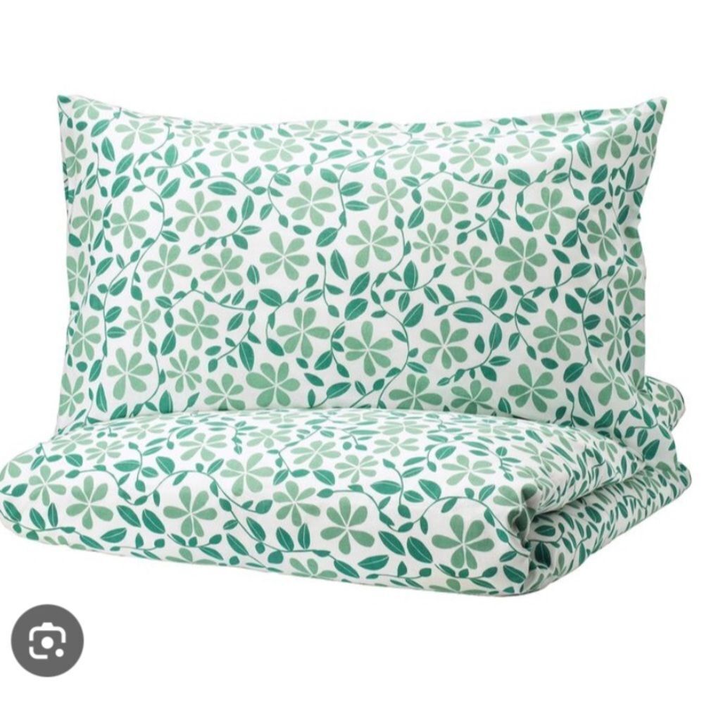 IKEA Juvelblomma Floral Green Bedding Set